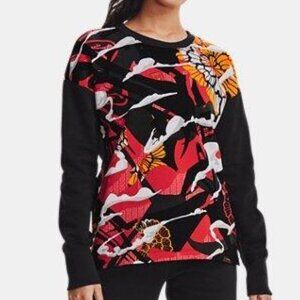 Under Armour Women's UA Rival Fleece CNY Crew Large Black Multi Color NWT